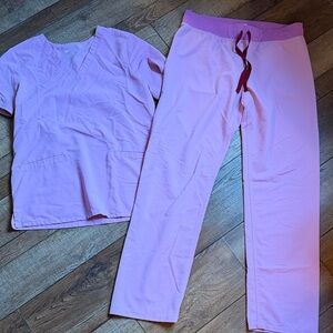 Lavender figs Scrub Set with Drawstring Pants